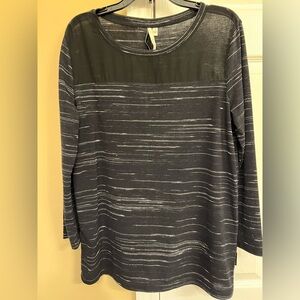 Calvin Klein Jeans Black/dark gray and white blouse. Very Good condition Small